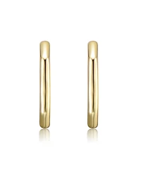 Hexagonal Hoop Earrings White Gold Plated or 14K