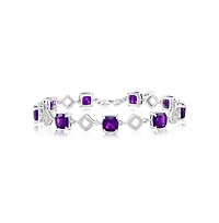 Simona Sterling Silver, Square Gemstone Bracelet
