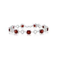 Simona Sterling Silver, Square Gemstone Bracelet