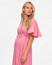 Pietro Brunelli Maternity Maternity Flared Sleeve Maxi V-Neck Valentina Dress