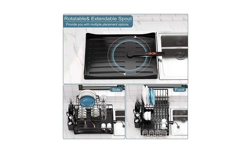 Slickblue Dish Racks for Kitchen Counter for Efficient Drying and Organization of Dishes and Utensils