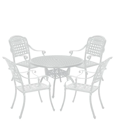 5pcs Patio Dining Set Cast Aluminium Outdoor Dining Set Patio Bistro Set 4 Outdoor Dining Chairs & 47 Inches Round Dining Table