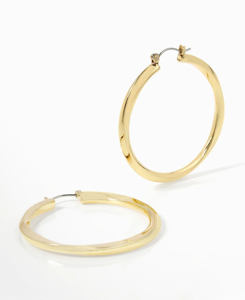 Steve Madden Woven Twist Large Hoop Earrings