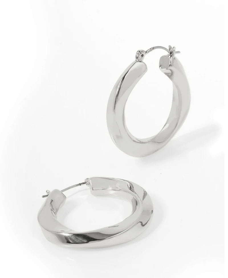 Steve Madden Woven Twist Medium Hoop Earrings