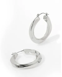 Steve Madden Woven Twist Medium Hoop Earrings