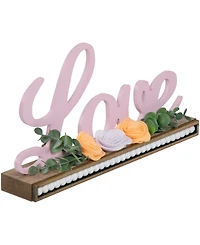 Northlight "Love" with Flowers Wooden Valentine's Day Sign, 11.25"