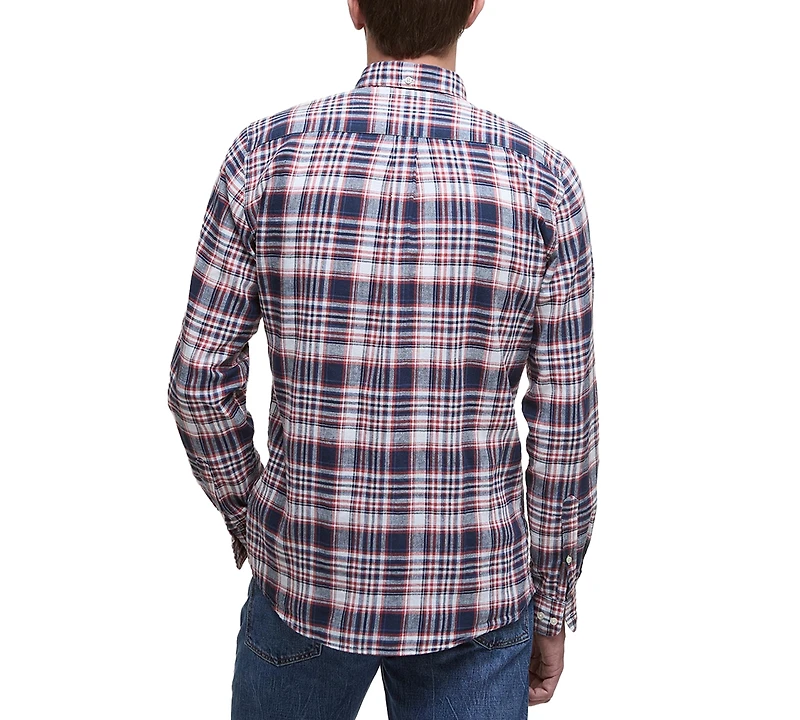 Barbour Men's Tailored-Fit Bridport Linen-Blend Plaid Shirt