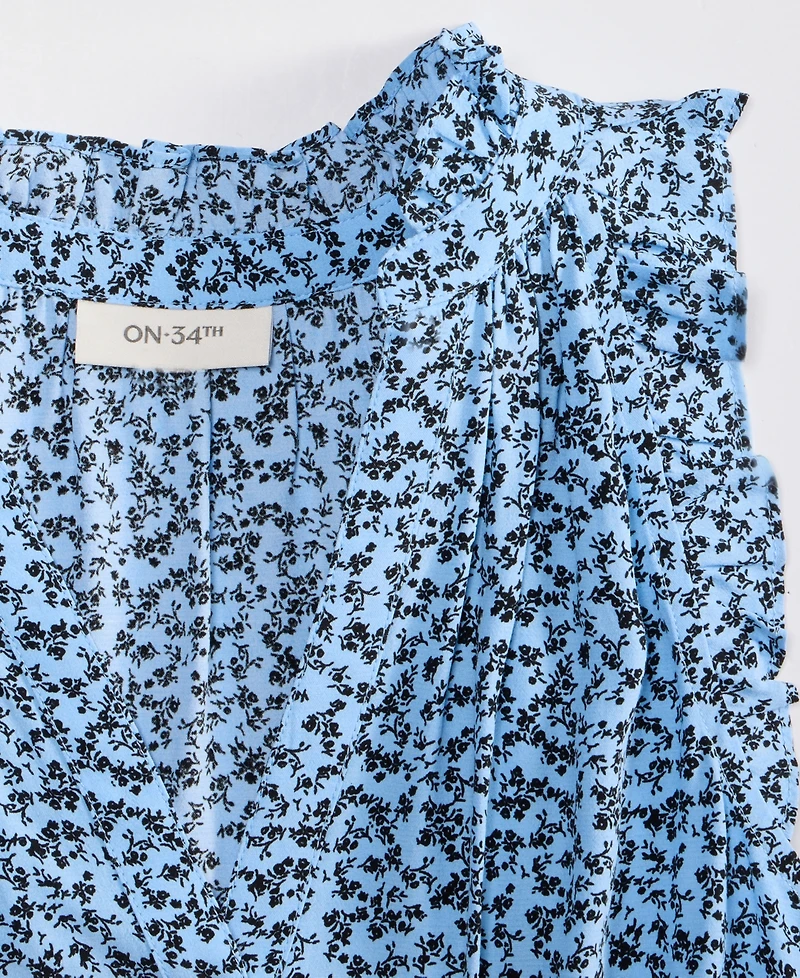 On 34th Women's Ruffled V-Neck Sleeveless Top, Exclusively at Macy's