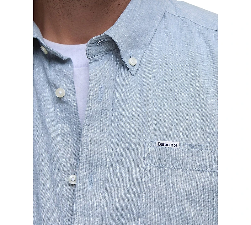 Barbour Men's Nelson Linen Tailored-Fit Solid Button-Down Shirt