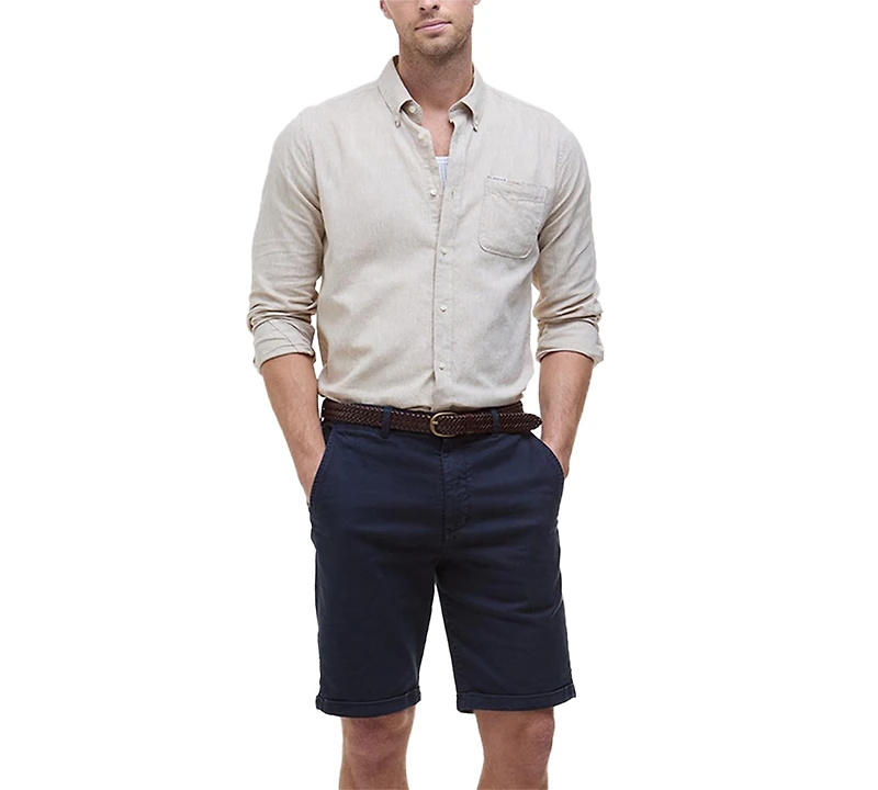 Barbour Men's Nelson Linen Tailored-Fit Solid Button-Down Shirt