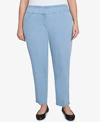 Alfred Dunner Plus Super Stretch Mid- Rise Short Length Denim Pants