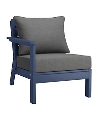 WestinTrends Outdoor Patio Hdpe Navy Blue Loveseat Sofa with Patio Cushions