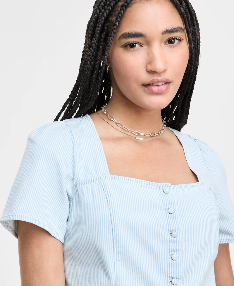 Levi's Women's Pascale Cotton Square-Neck Blouse - Smell Ya Later