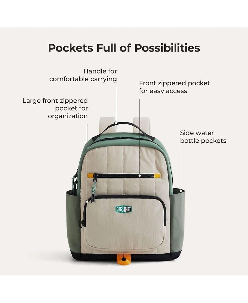 Bagsmart Walker 14L Featherlight Color Block Kids Backpack with Pencil Case