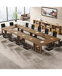 Tribesigns 78.74-Inch Conference Table, 6.56 ft Large Meeting Table with Sturdy Frame, Wood Boardroom Seminar Table for 6-8 People