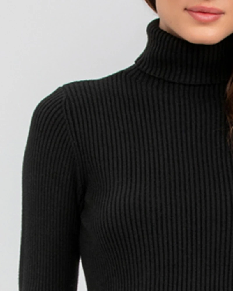 Maternity Long Sleeve Turtleneck Rib Knit Jumper Aurora