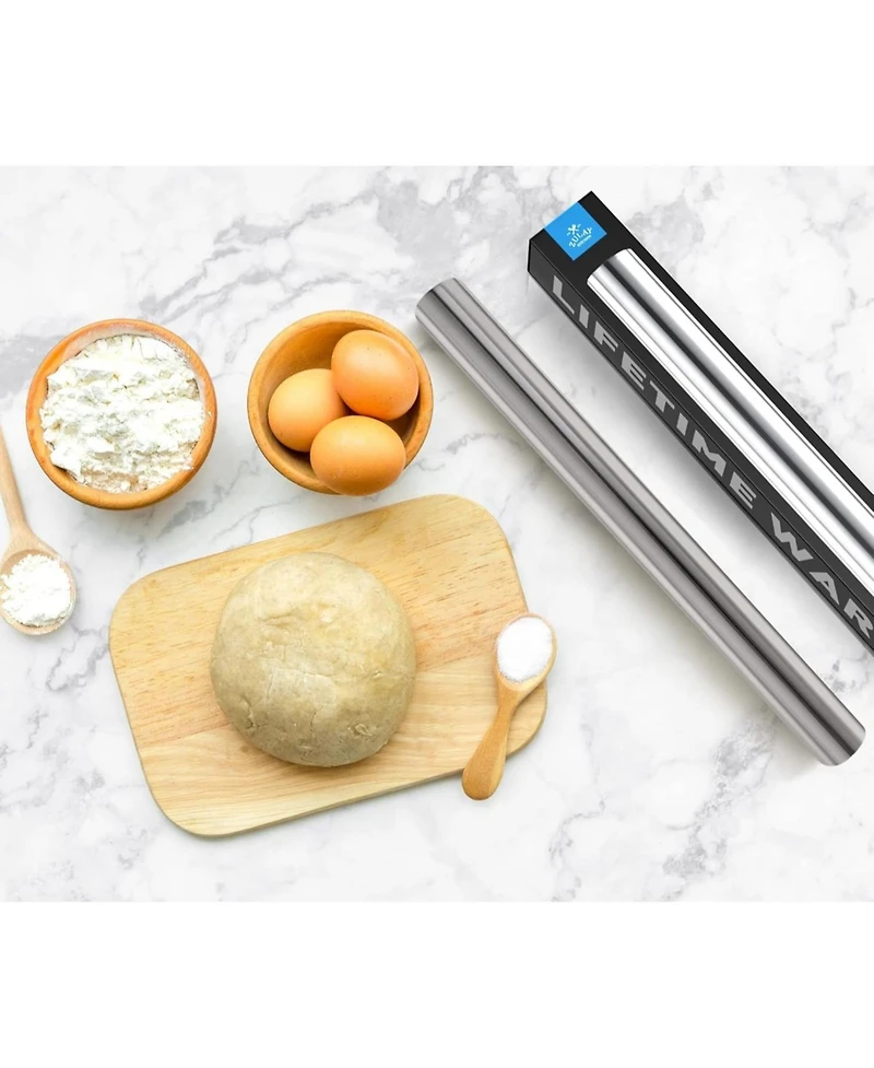 Zulay Kitchen Lightweight Stainless Steel French Rolling Pin