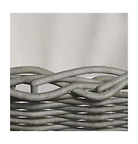 Firewood Basket with Carrying Handles 23.6"x15.7"x11" Gray Willow