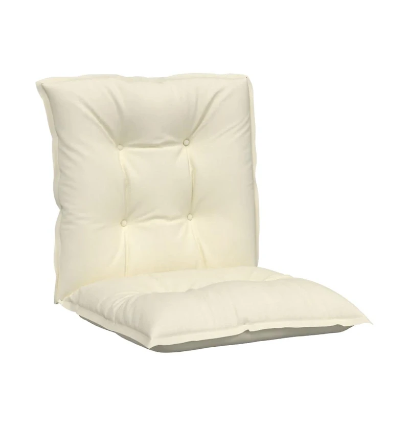 vidaXL Garden Lowback Chair Cushions 4 pcs Cream 39.4"x19.7"x2.8" Fabric