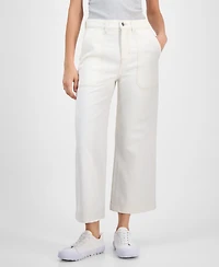 Boss Orange Women's High-Rise Cropped Wide-Leg Jeans