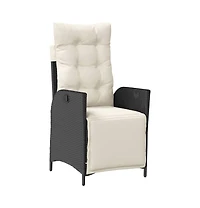 Reclining Patio Chair with Footrest Poly Rattan