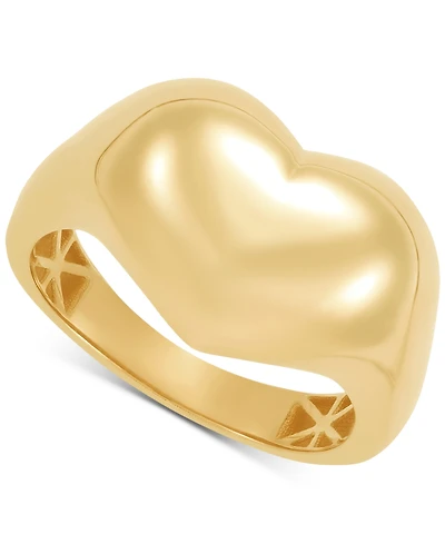 Polished Puffed Large Heart Statement Ring in 10k Gold