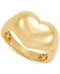 Polished Puffed Large Heart Statement Ring in 10k Gold