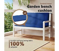 Garden Bench Cushion Blue 47.2"x(19.7"+19.7")x2.8" Oxford Fabric