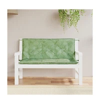 Garden Bench Cushions 2pcs Leaf Pattern 47.2"x19.7"x2.8" Fabric