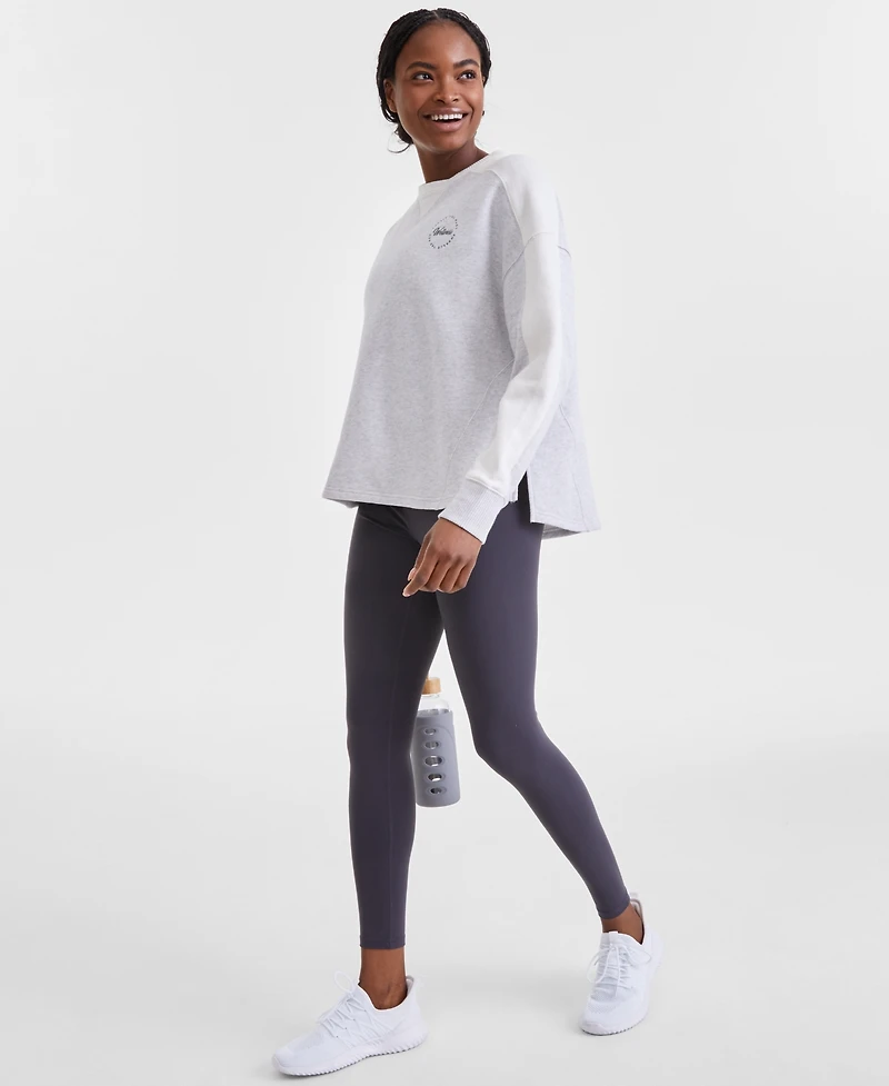 Id Ideology Women's Colorblocked Crewneck Sweatshirt, Created for Macy's