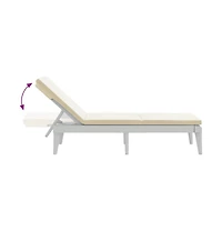 Sun Lounger with Cushion White 73.2"x23.6"x11.4" Pp