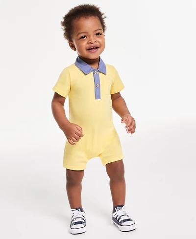 Baby Boys Embroidered Boat Sunsuit, Exclusively at Macy's