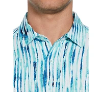 Cubavera Men's Watercolor Stripe Print Short Sleeve Button-Down Shirt
