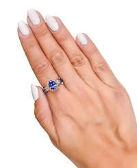 Le Vian Blueberry Tanzanite (1-5/8 ct. t.w.), Denim Ombre (5/8 ct. t.w.), White Sapphire (1/6 ct. t.w.) & Nude Diamond (1/6 ct. t.w.) Halo Ring in 14k