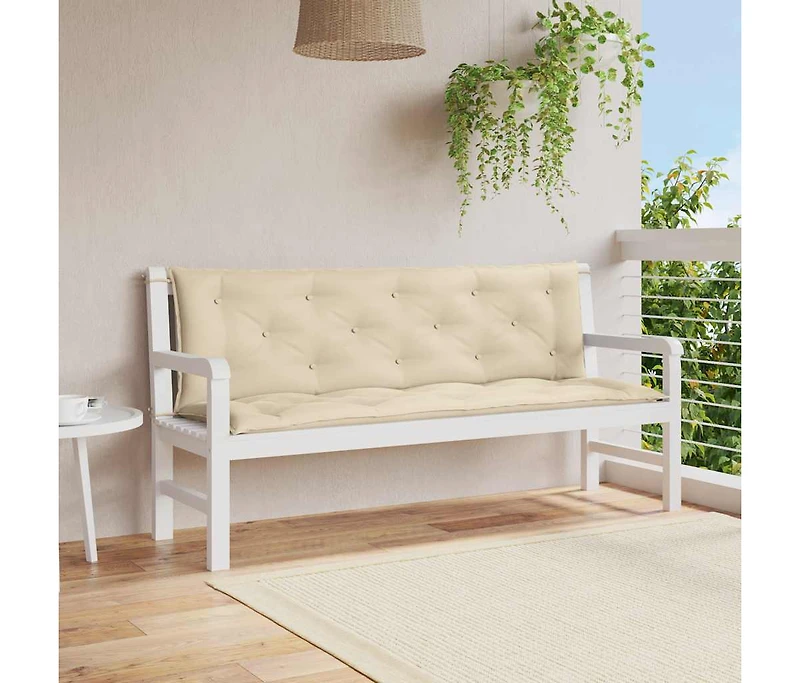 Garden Bench Cushion Beige 59.1"x(19.7"+19.7")x2.8" Oxford Fabric