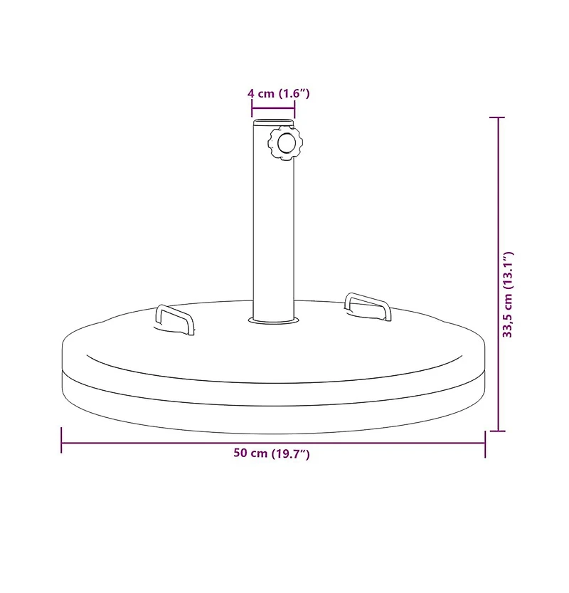 Parasol Base with Handles for 1.5"/1.9" Poles 55.1 lb Round