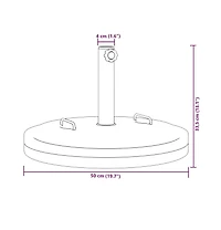 Parasol Base with Handles for 1.5"/1.9" Poles 55.1 lb Round