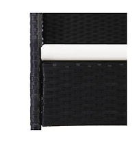 vidaXL Patio Chairs with Cream White Cushions 4 pcs Black Poly Rattan