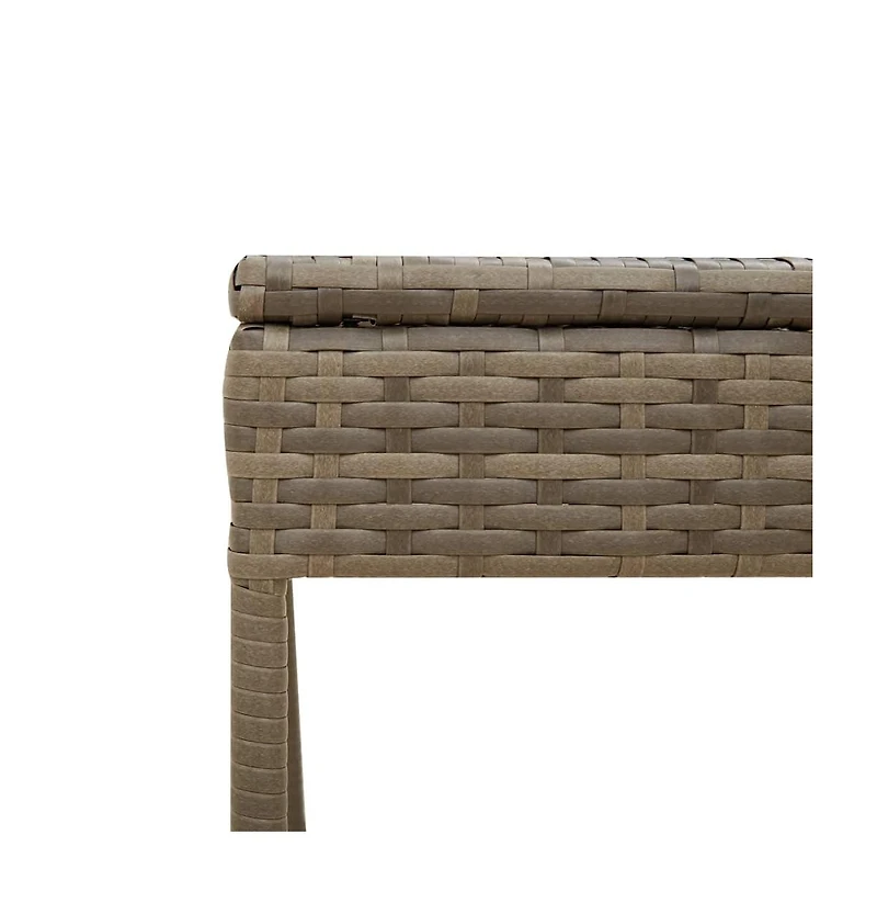 Sun Lounger with Canopy and Table Gray Poly Rattan