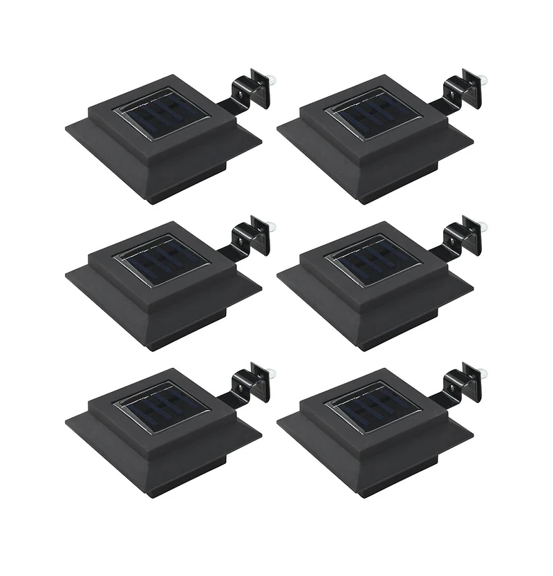 Outdoor Solar Lamps 6 pcs Led Square 4.7" Black