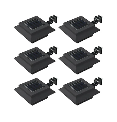 Outdoor Solar Lamps 6 pcs Led Square 4.7" Black