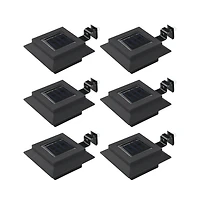 Outdoor Solar Lamps 6 pcs Led Square 4.7" Black