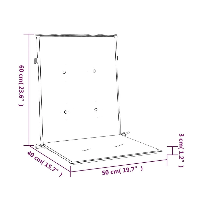 Garden Lowback Chair Cushions 4 pcs Red 39.4"x19.7"x1.2" Oxford Fabric