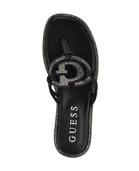 Guess Women's Saima G Cutout Rhinestone Flat Sandals