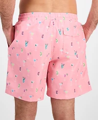 Club Room Men's Cocktail-Print Swim Trunks, Exclusively at Macy's