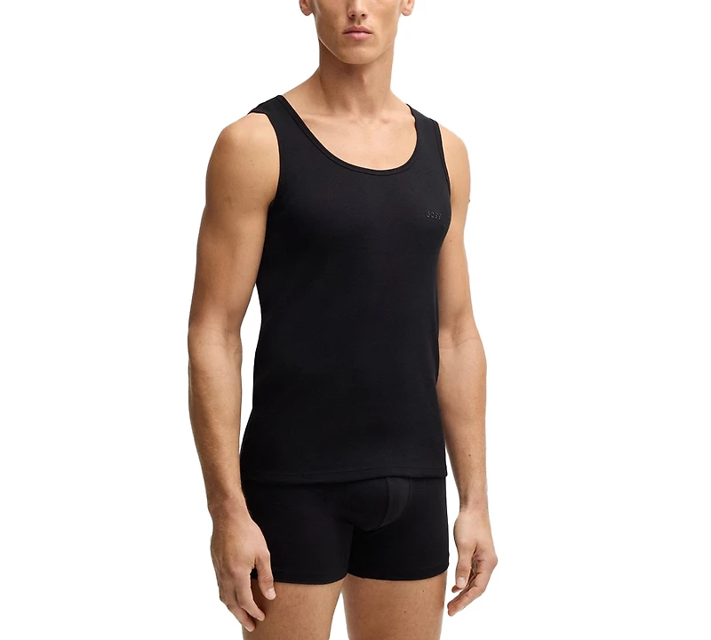 Boss by Hugo Men's 3-Pack Classic Ribbed Tank Tops