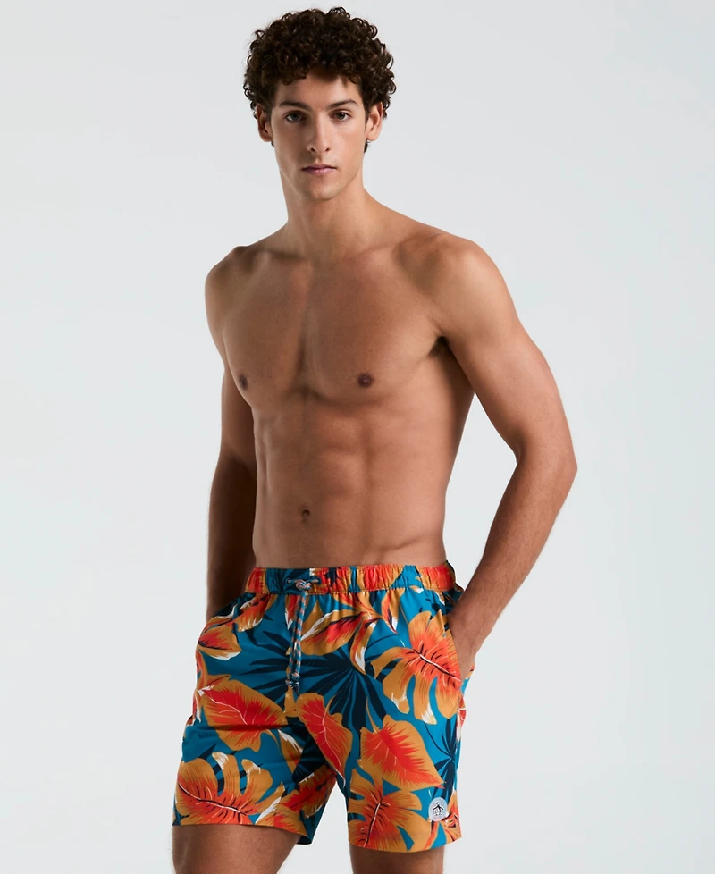 Original Penguin Men's Tropical Leaf Swim Shorts