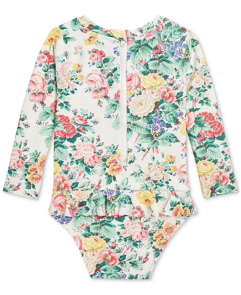 Polo Ralph Lauren Baby Girls Ruffled Floral Rash Guard