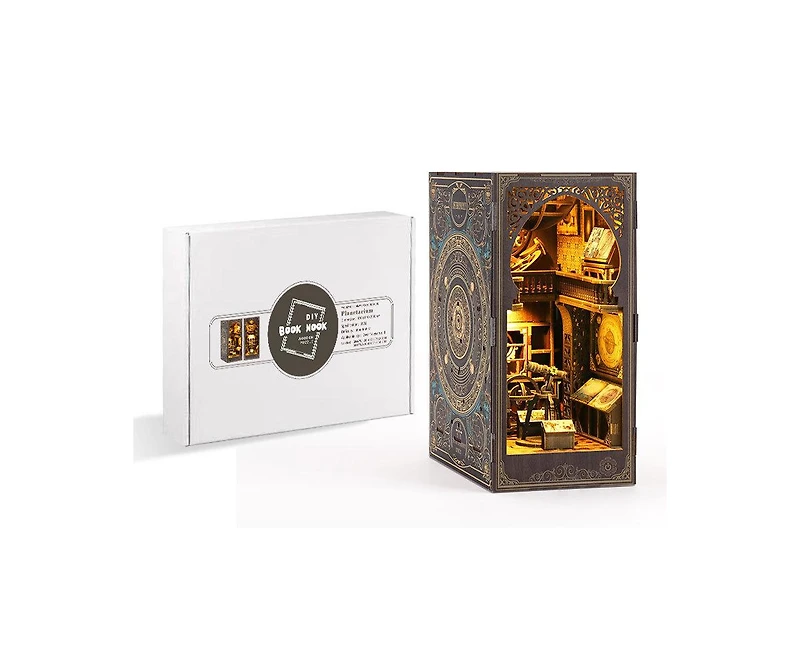 Hansilk Diy Book Nook Kit Diy Miniature House Kit Dollhouse Booknook Tiny House Decor 3D Wooden Puzzle Bookshelf Decor, Gifts (Museum of Astronomy
