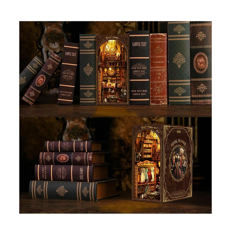 Hansilk Diy Book Nook Kit Diy Miniature House Kit Dollhouse Booknook Tiny House Decor 3D Wooden Puzzle, Bookshelf Decor, Gifts (The Royal Seamstress
